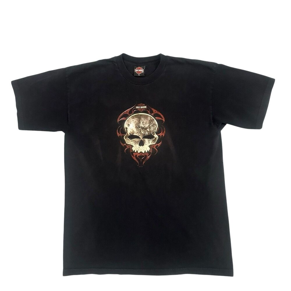 Vintage Harley Davidson T Shirt Eagle Skull Stroudsburg, PA 2004 Black Men’s XL